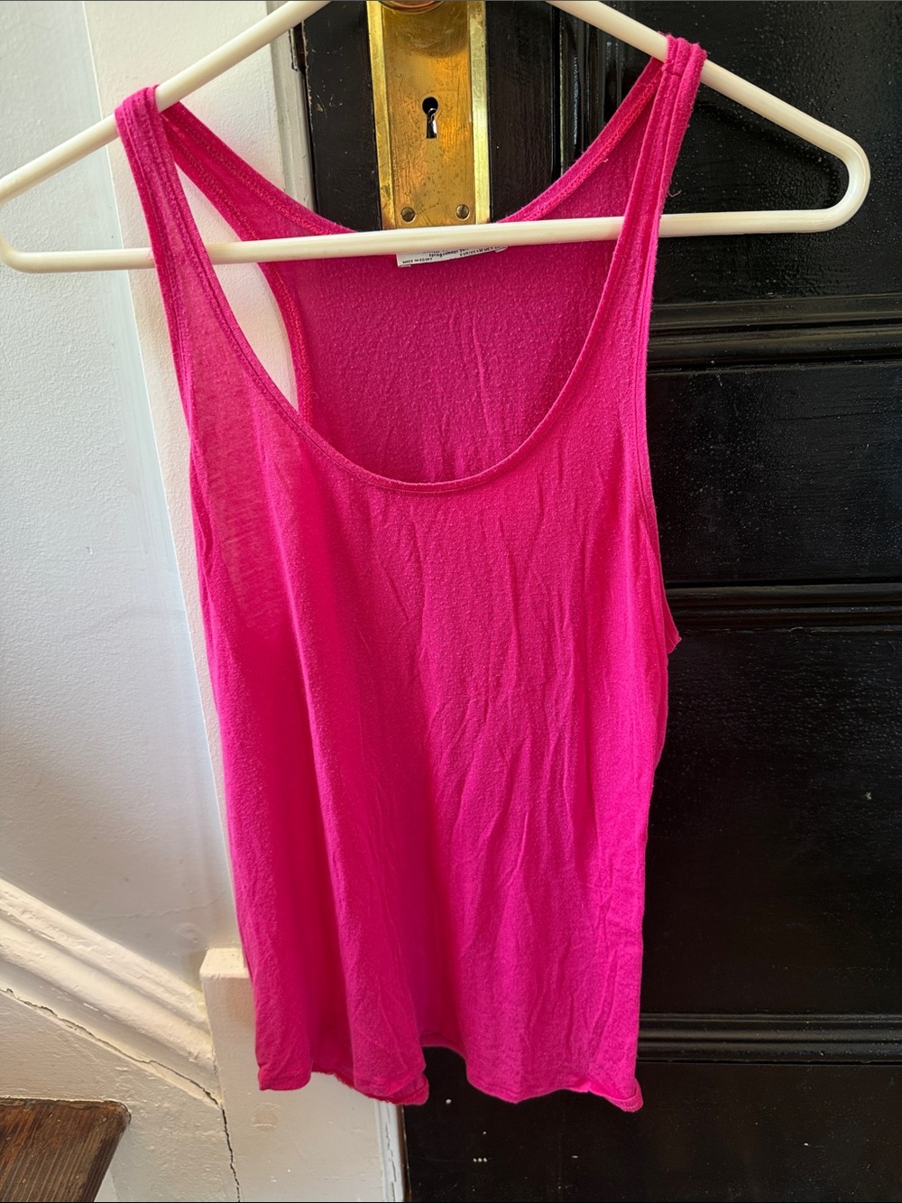 Zara Hot Pink Scoop Neck Tank Top